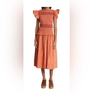 Ulla Johnson Terracotta Midi Dress